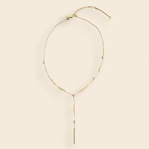 Madewell Cylinder and Ball Bead Lariat Necklace Vintage Gold